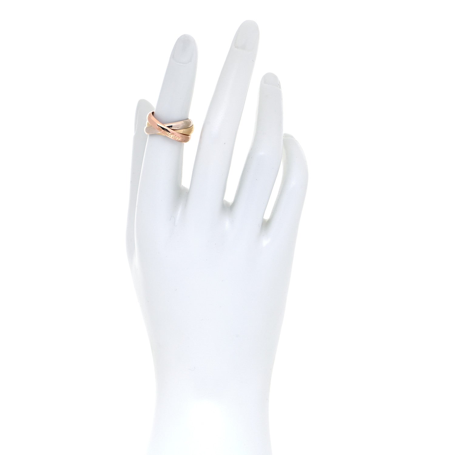 Cartier 18K Pink Yellow White Gold Classic Les Must De Cartier Trinity Ring 52 6 3 of 10