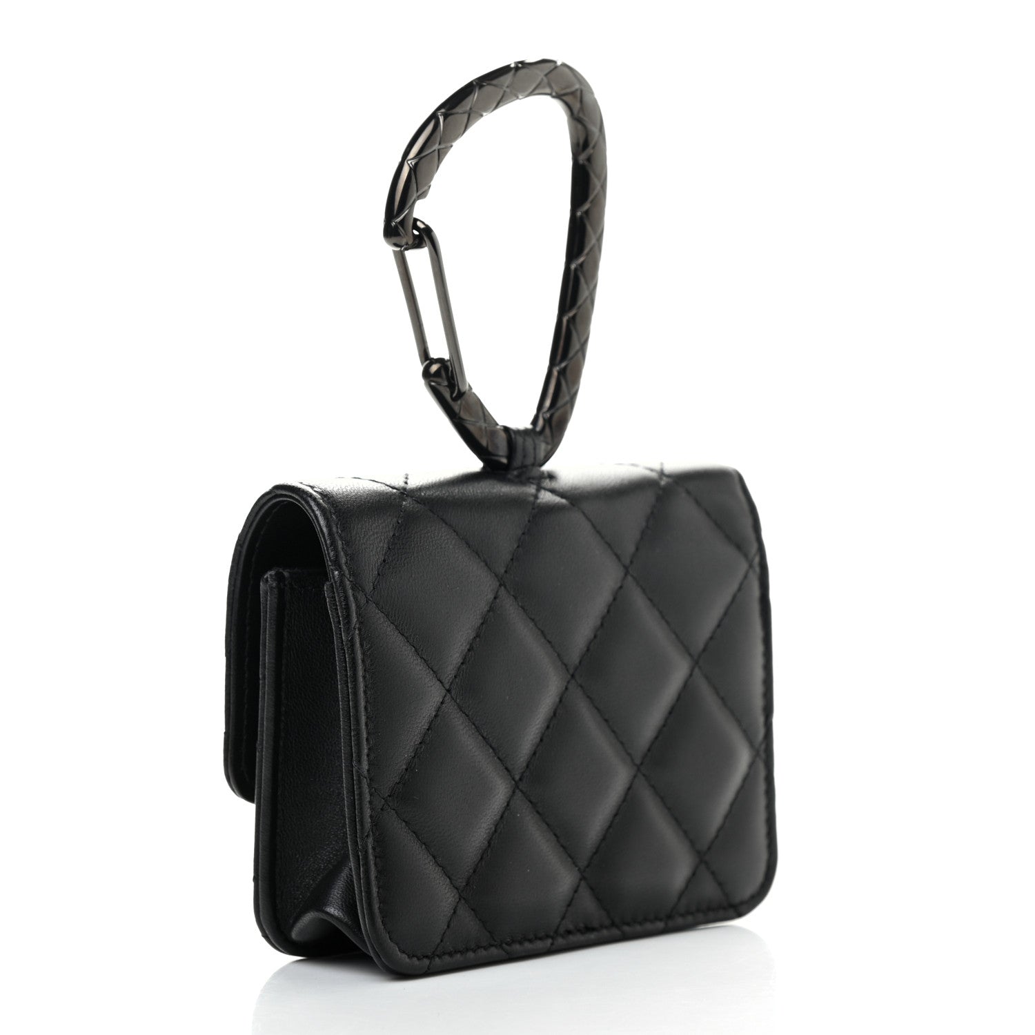 Chanel Lambskin Quilted CC Hook Card Holder So Black 3 of 8