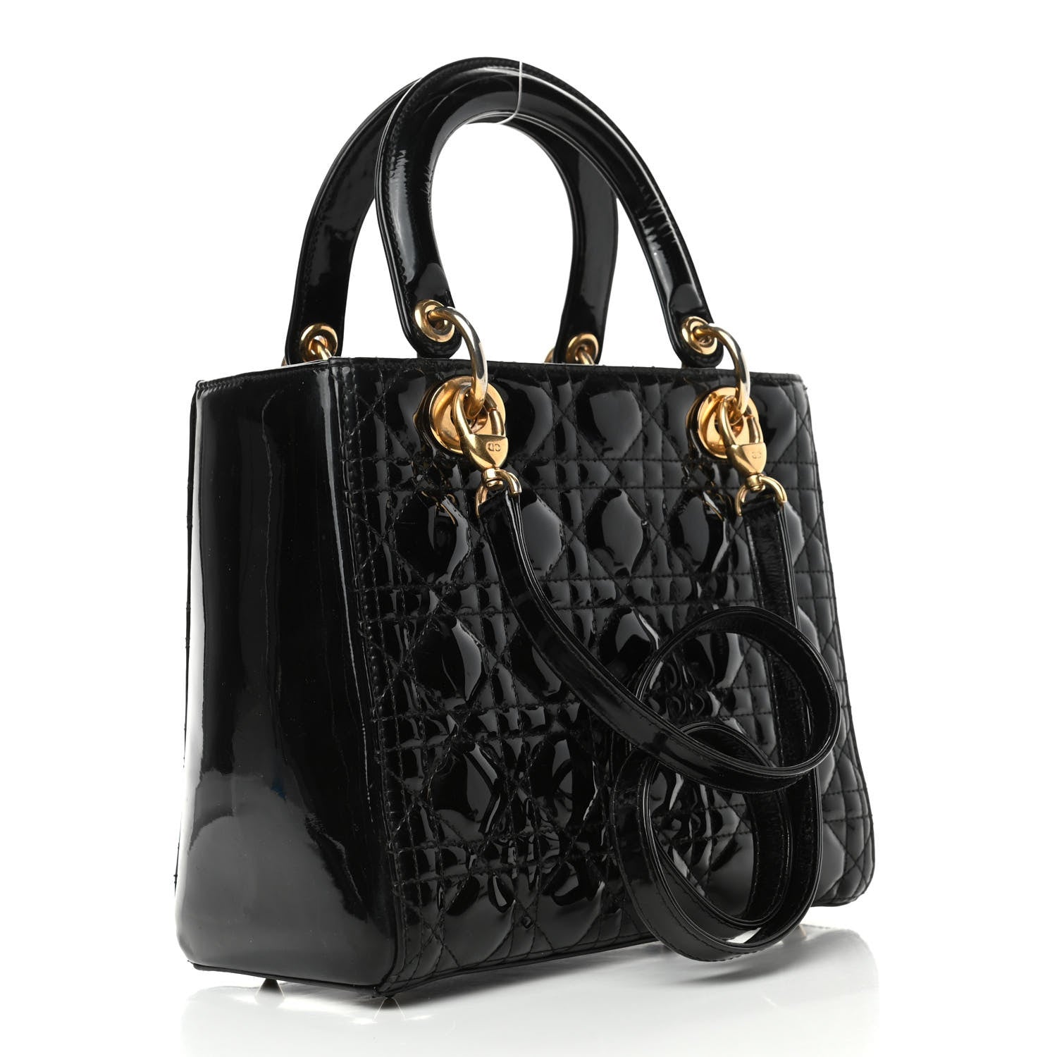 Christian Dior Patent Cannage Medium Lady Dior Black 2 of 5