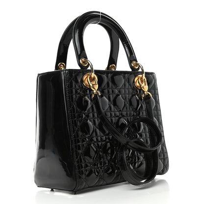 Christian Dior Patent Cannage Medium Lady Dior Black 2 of 5