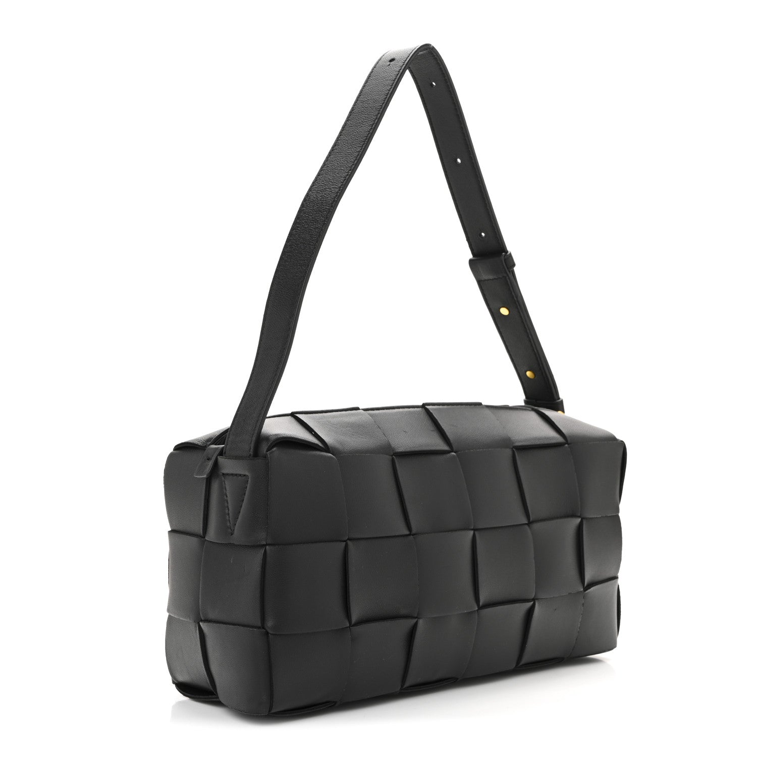 Bottega Veneta Lambskin Maxi Intrecciato Brick Cassette Bag Black 3 of 9