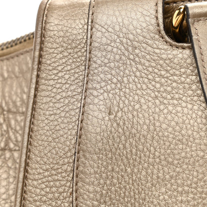 Gucci Metallic Pebbled Calfskin Medium 1973 Top Handle Satchel Golden Beige 18 of 18