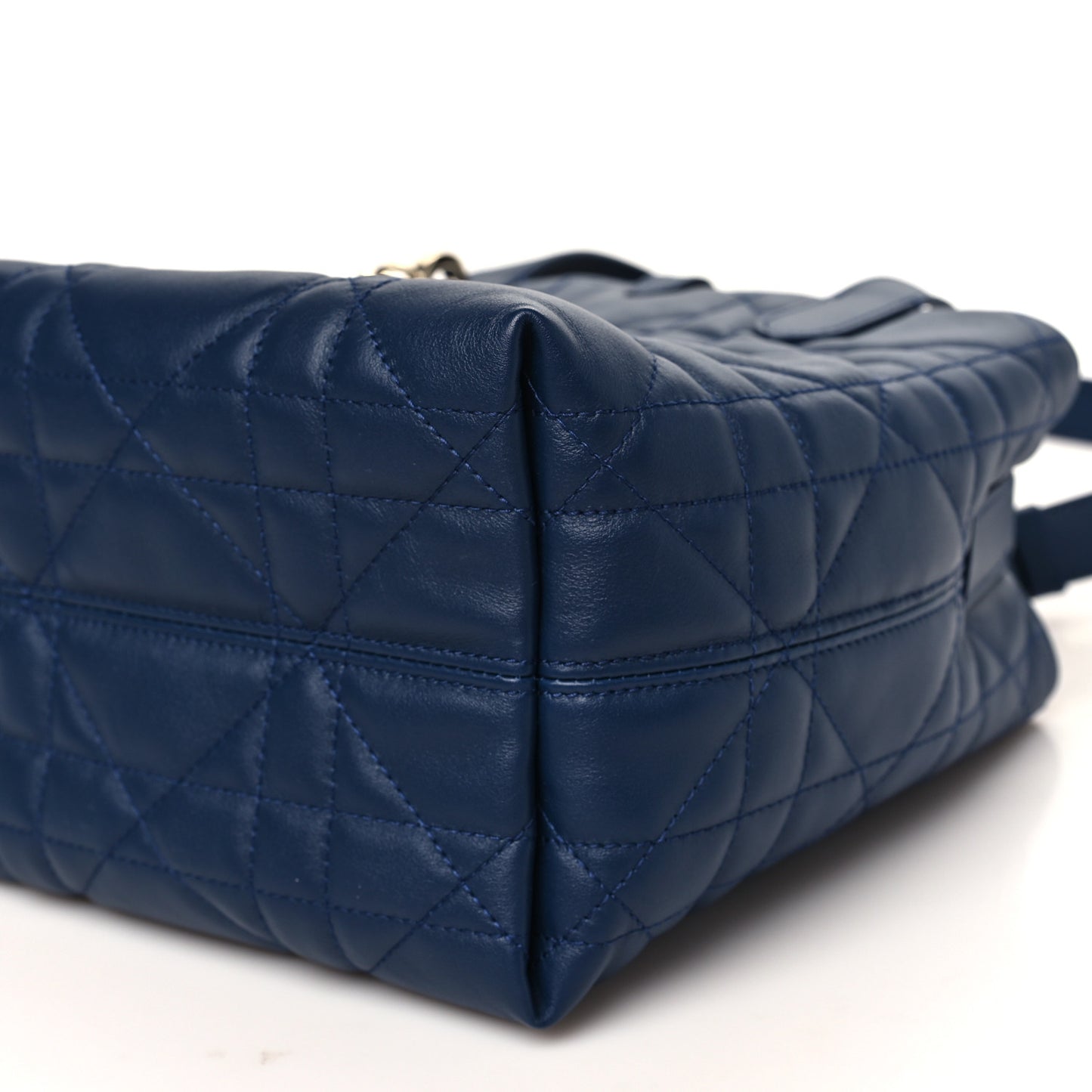 Calfskin Macrocannage Small Toujours Vertical Tote Ocean Blue