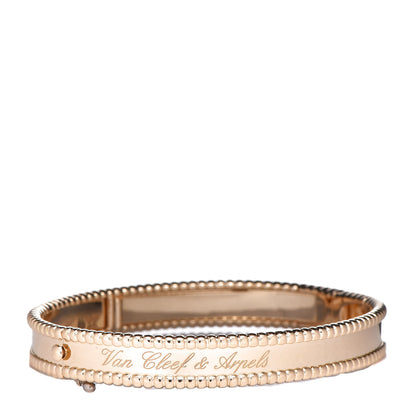 Van Cleef & Arpels 18K Yellow Gold Perlee Signature Bangle Bracelet S 1 of 8