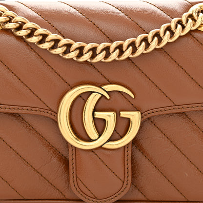 Gucci Azalea Calfskin Matelasse Diagonal Mini GG Marmont Shoulder Bag Cuir 8 of 10