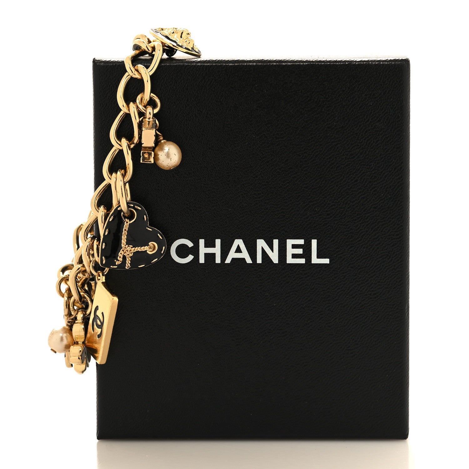 Chanel Resin Pearl CC Precious Symbols Charm Bracelet Gold Black 6 of 6