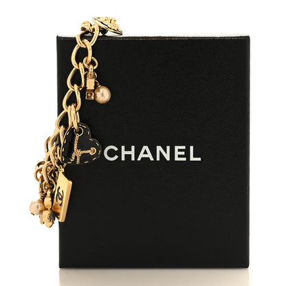 Chanel Resin Pearl CC Precious Symbols Charm Bracelet Gold Black 6 of 6