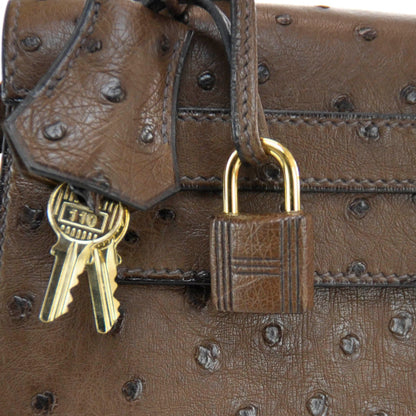 Hermes Ostrich Kelly 28 Chocolate 7 of 9
