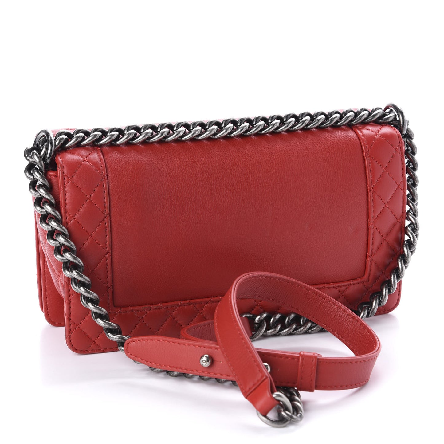 Calfskin Medium Boy Reverso Flap Red