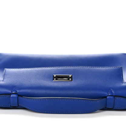 Hermes Swift Kelly Pochette Clutch Bleu Electrique 14 of 28