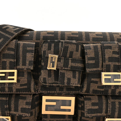 Fendi Fabric Jacquard FF 1974 Multipocket Baguette Tobacco Moro 7 of 10