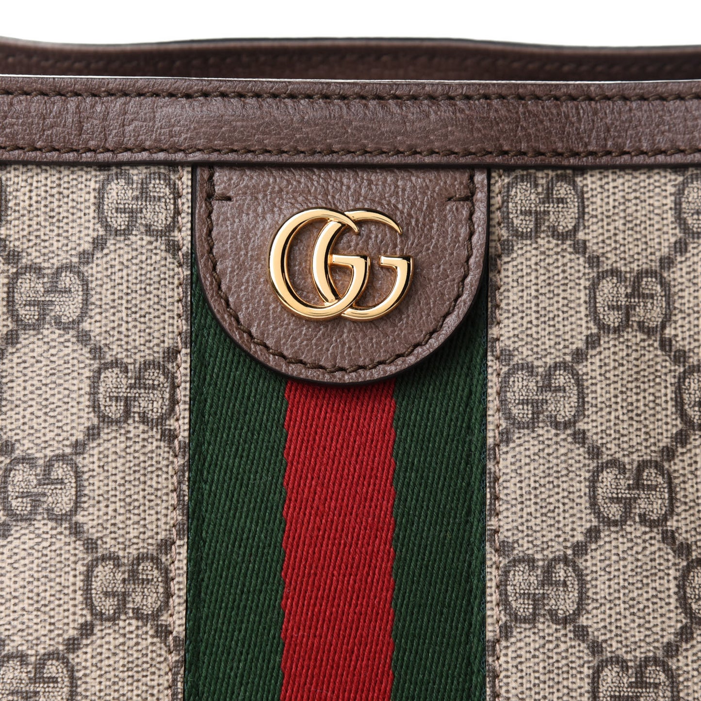 GG Supreme Monogram Medium Ophidia Shopping Tote Brown