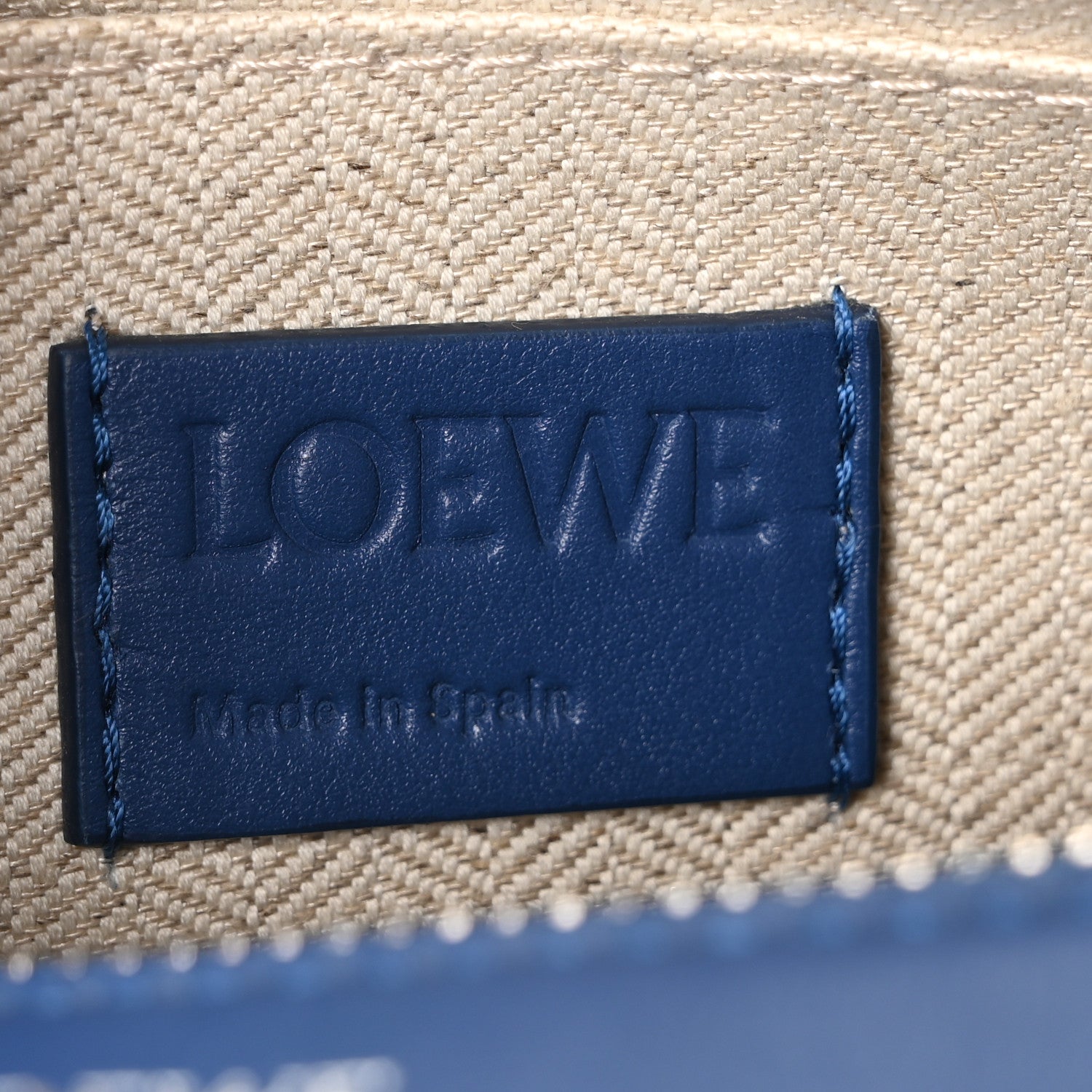 Loewe Calfskin Puzzle Fold Wash Bag Blue 6 of 10