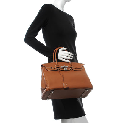 Hermes Taurillon Clemence Birkin 35 Gold 2 of 39