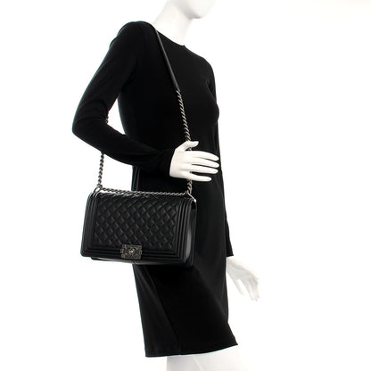 Chanel Calfskin Quilted New Medium Boy Flap Black 2 of 8