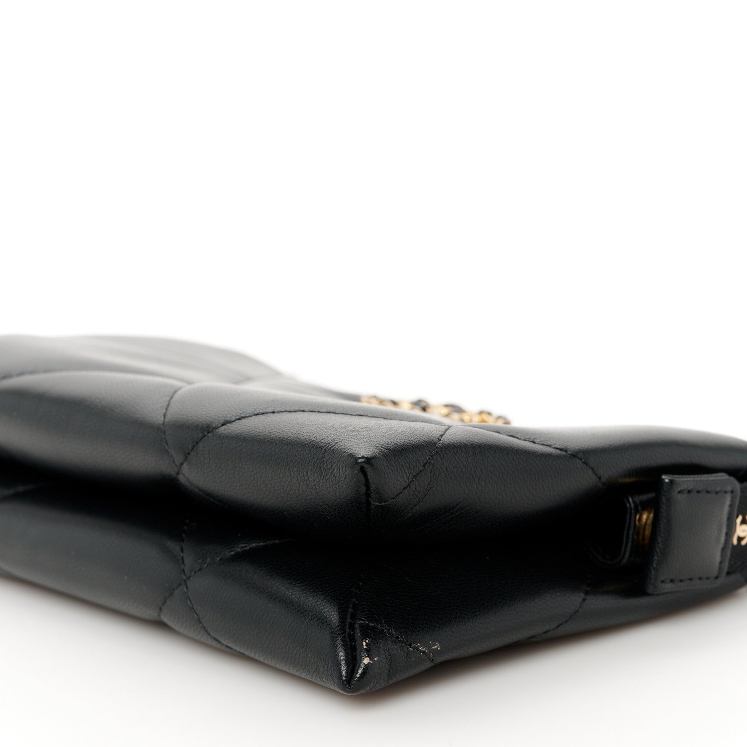 Chanel Shiny Goatskin Quilted Small Chanel 19 Pouch With Handle Black 10 of 11