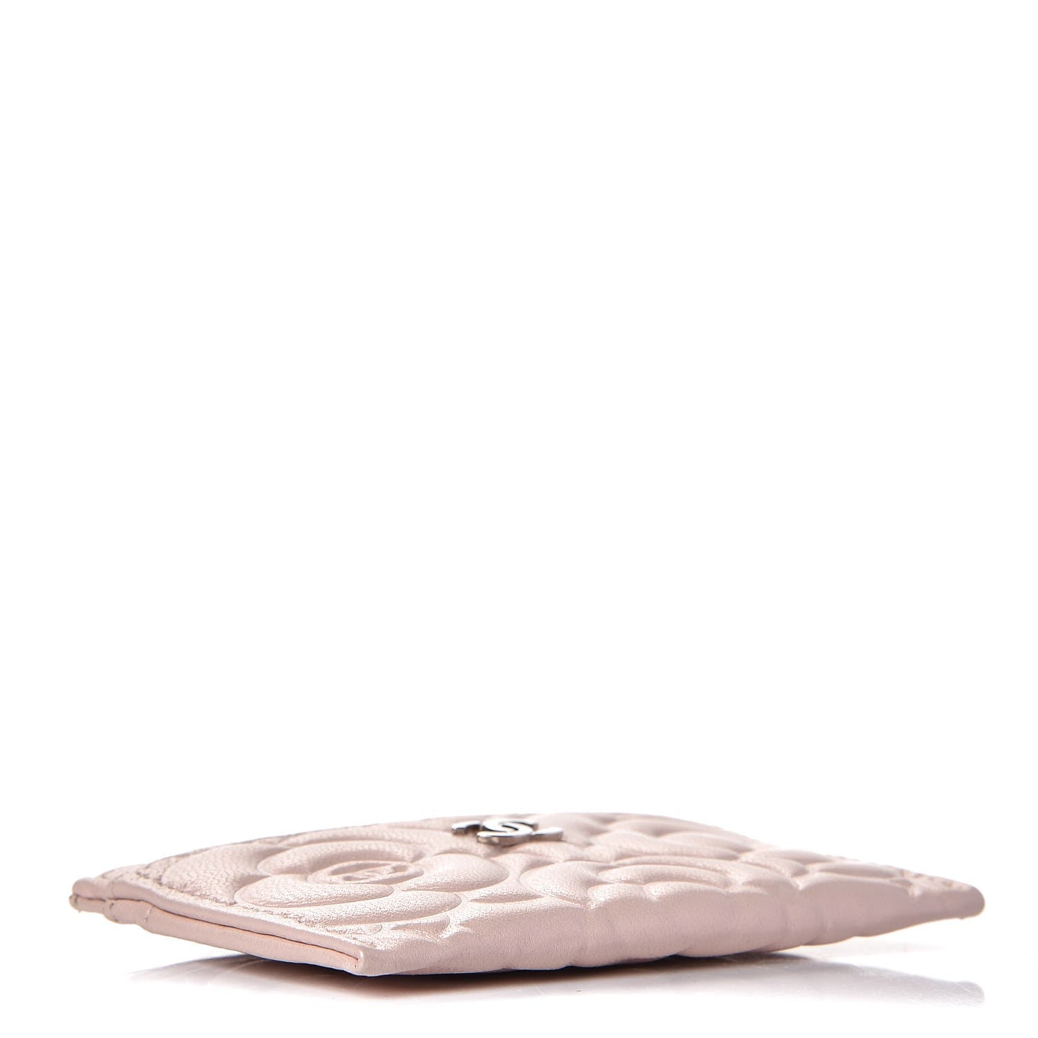 Chanel Lambskin Camellia Embossed Card Holder Nude 4 of 9