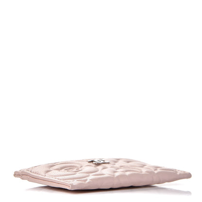 Chanel Lambskin Camellia Embossed Card Holder Nude 4 of 9