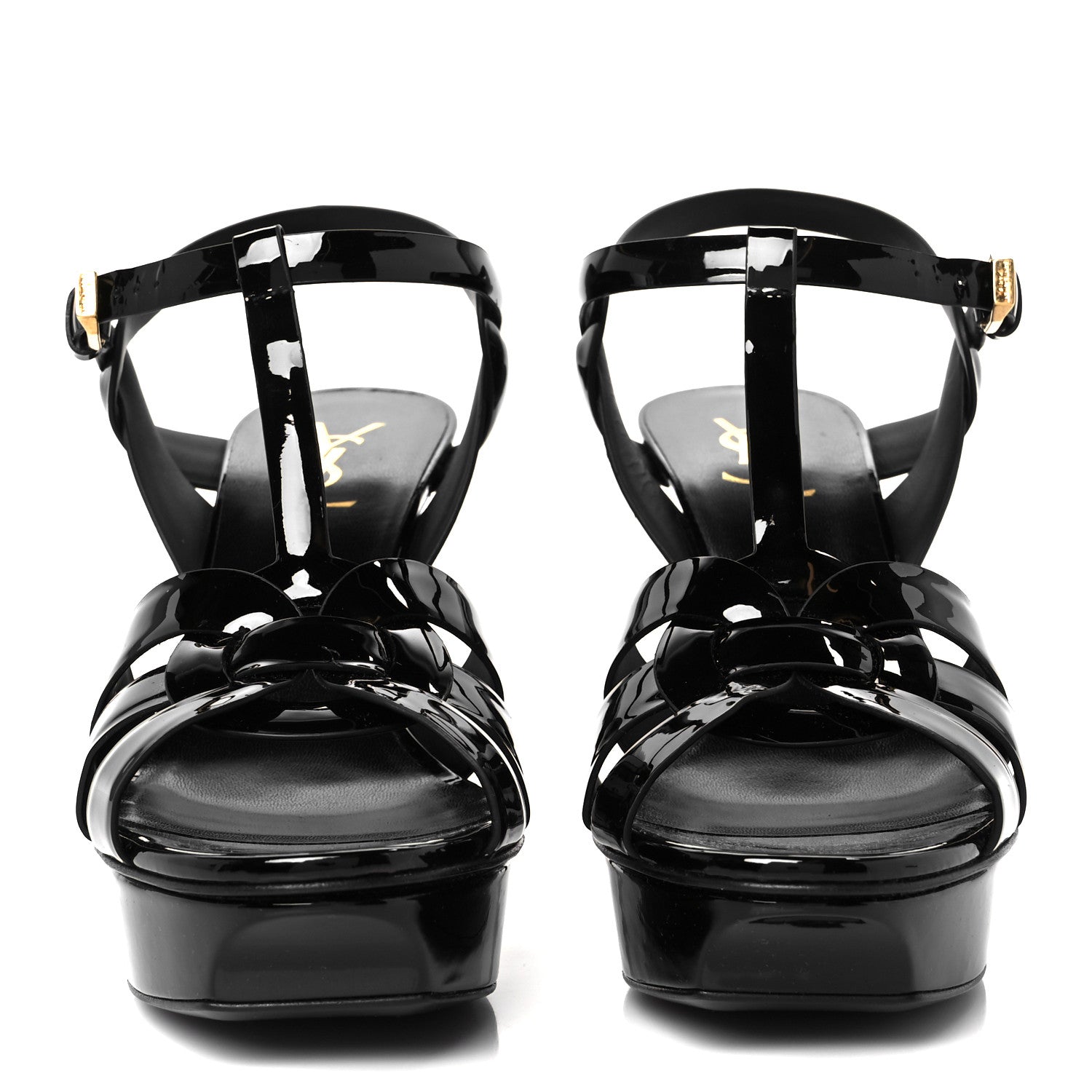 Saint Laurent Patent Tribute 75 Platform Sandals 40.5 Black 3 of 10