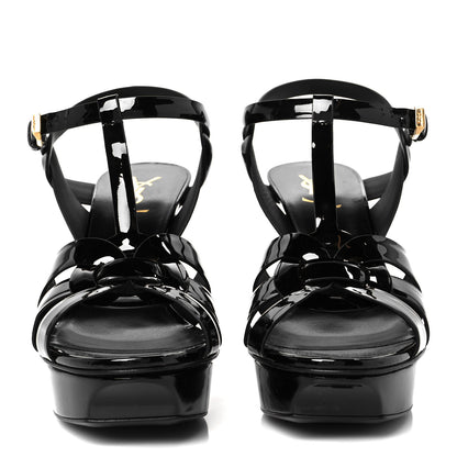 Saint Laurent Patent Tribute 75 Platform Sandals 40.5 Black 3 of 10