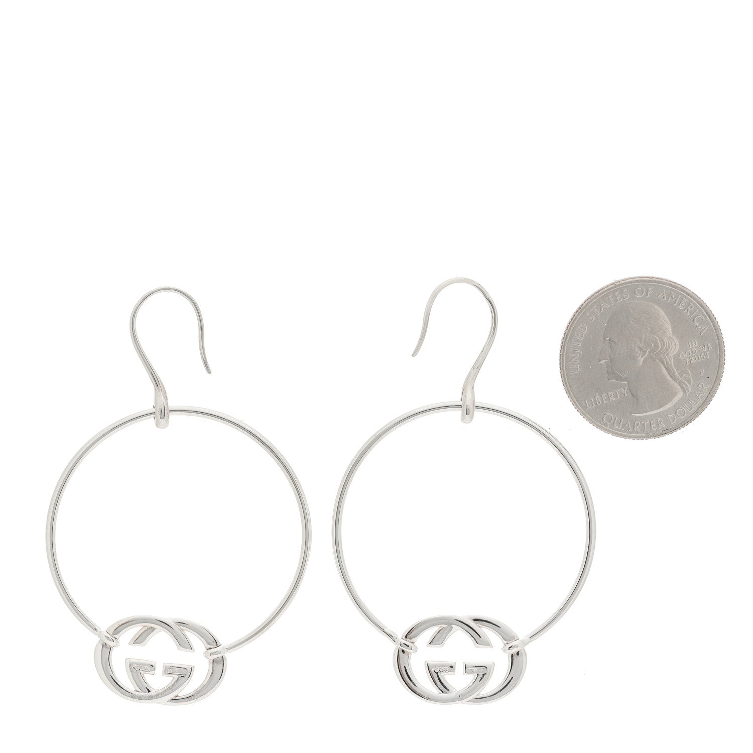 Gucci Sterling Silver Britt Hoop Earrings 2 of 6