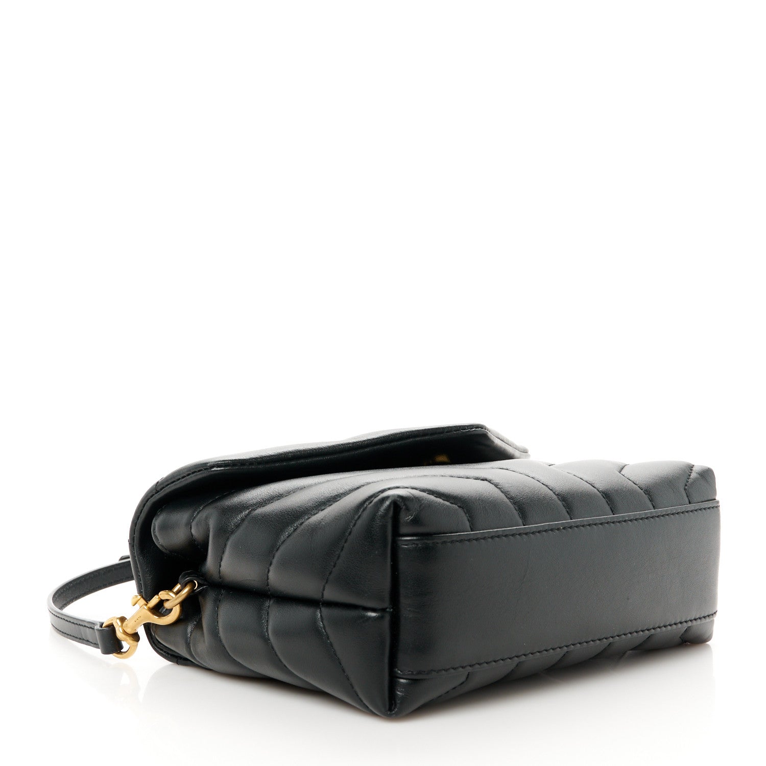 Saint Laurent Calfskin Y Quilted Monogram Toy Loulou Crossbody Bag Black 4 of 12