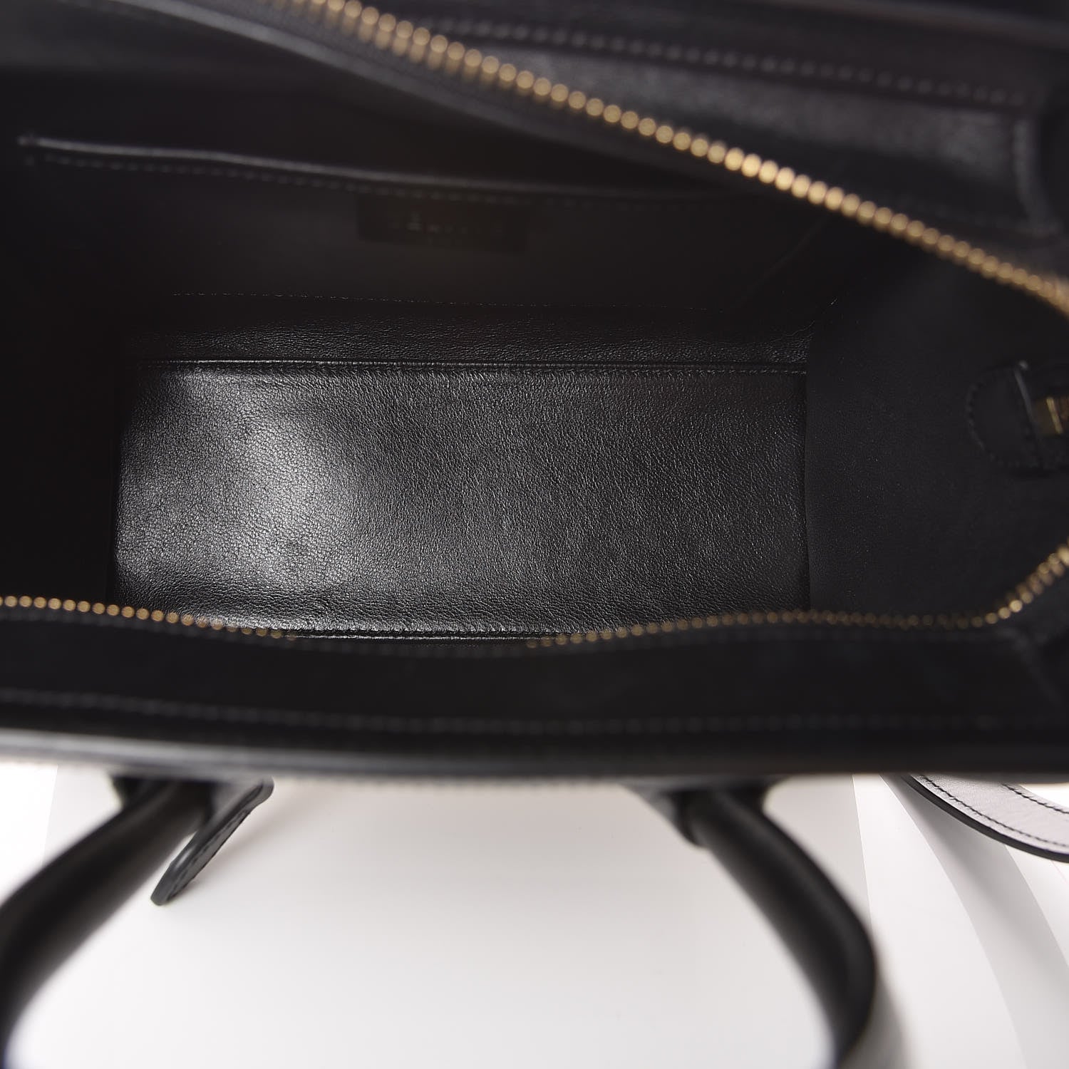 Celine Bullhide Calfskin Nubuck Bi-Color Nano Luggage Black White 5 of 11