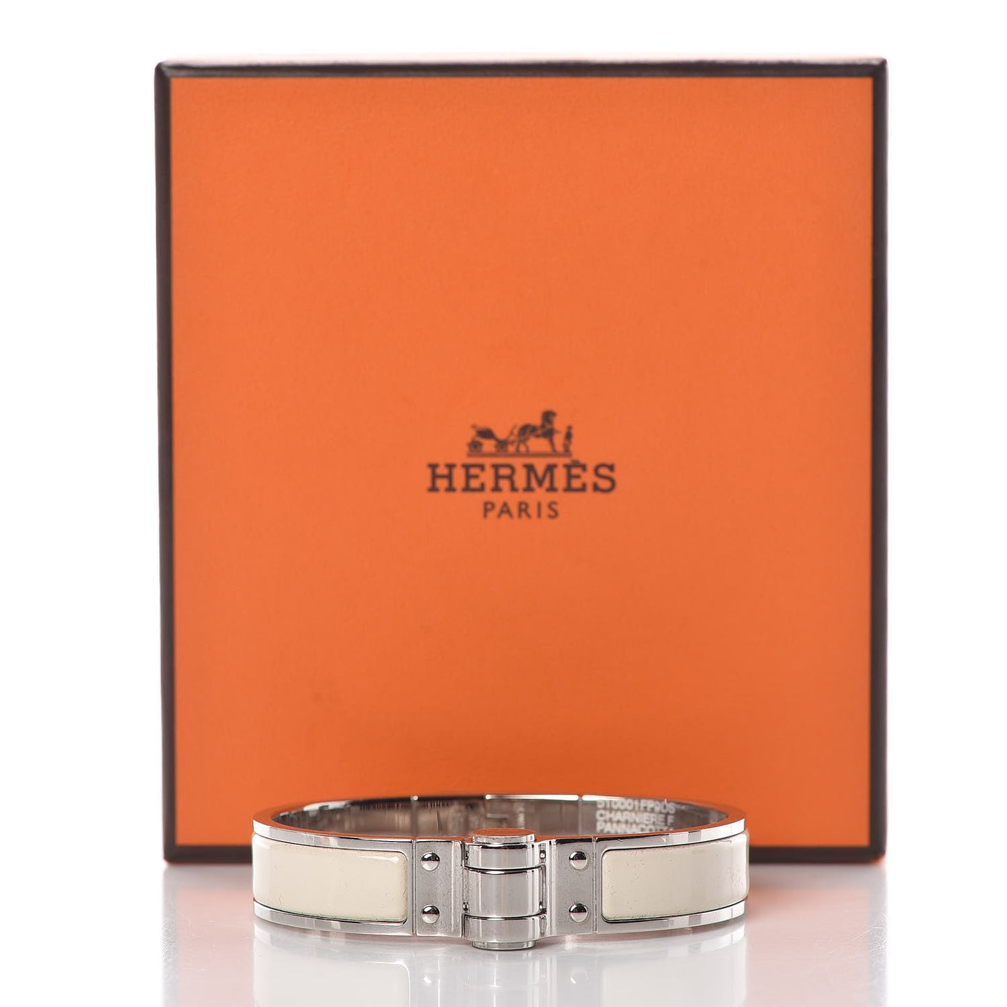 Enamel Charniere Uni Narrow Hinged Bracelet S Pannacotta