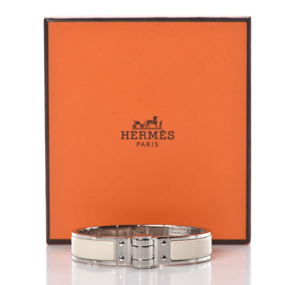Hermes Enamel Charniere Uni Narrow Hinged Bracelet S Pannacotta 5 of 5