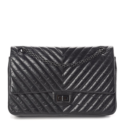 Chanel Aged Calfskin Chevron Quilted 2.55 Reissue 226 So Black 1 of 11