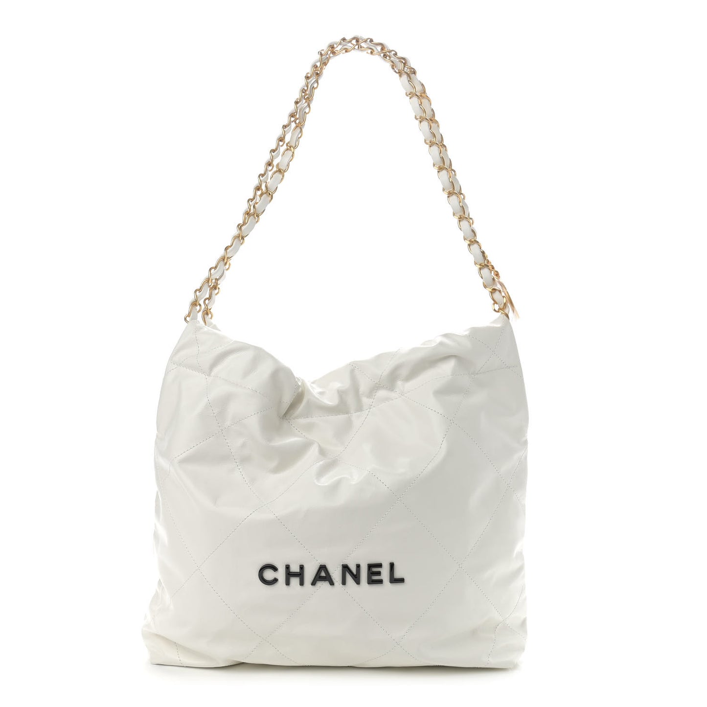 Calfskin Quilted Small Chanel 22 White