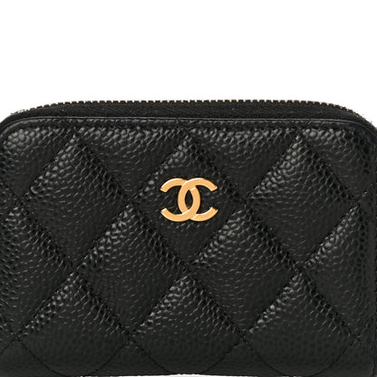 Chanel Caviar Quilted Zip Coin Purse Black 8 of 14
