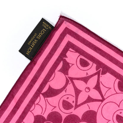 Louis Vuitton Cotton Takashi Murakami Cosmic Blossom Square Scarf Pink 3 of 3