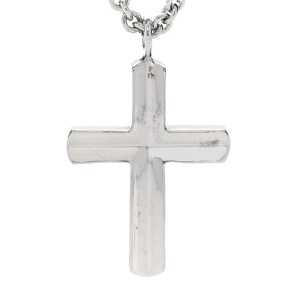Tiffany Sterling Silver Concave Cross Pendant Necklace 4 of 6