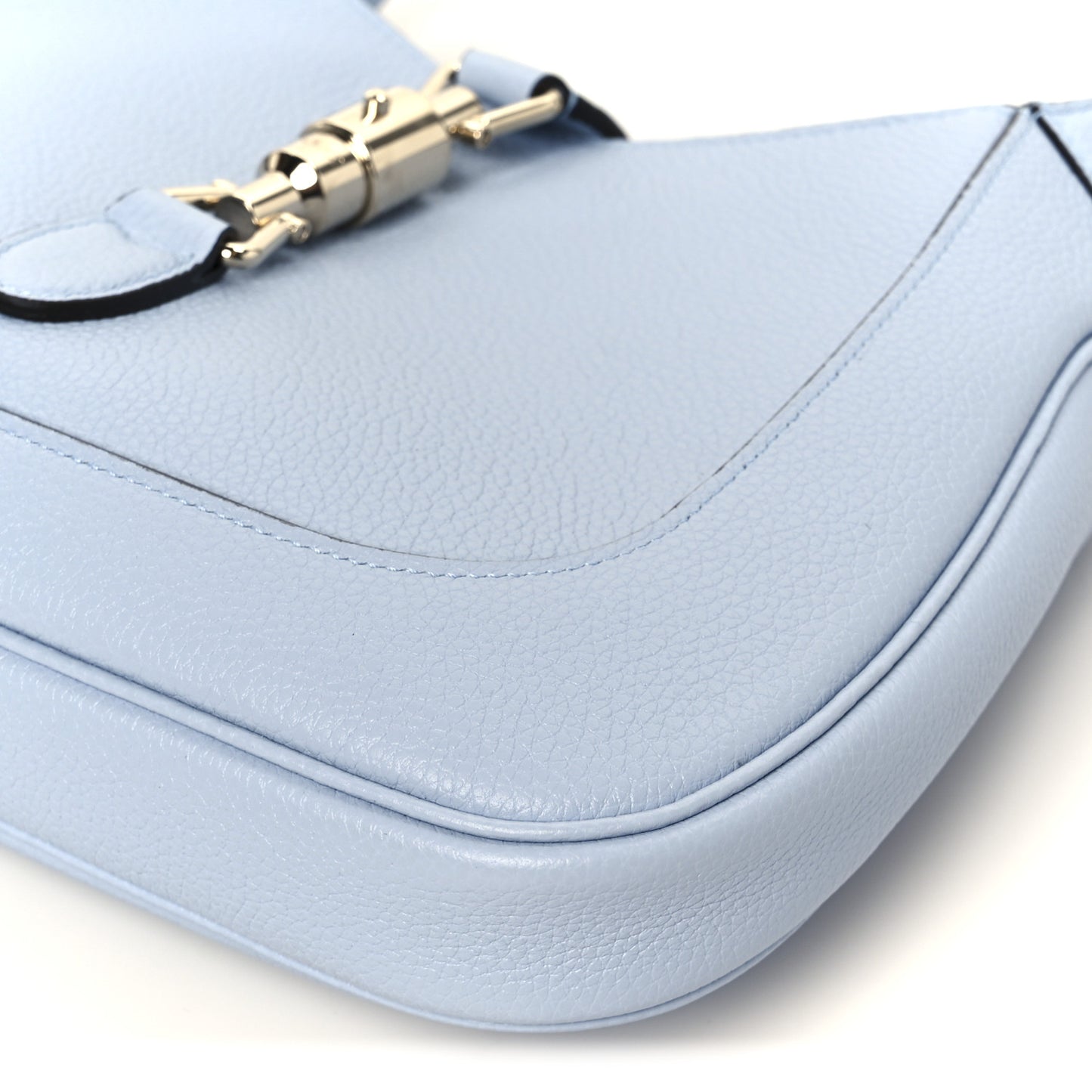 Grained Calfskin Web Medium Jackie 1961 Hobo Light Blue