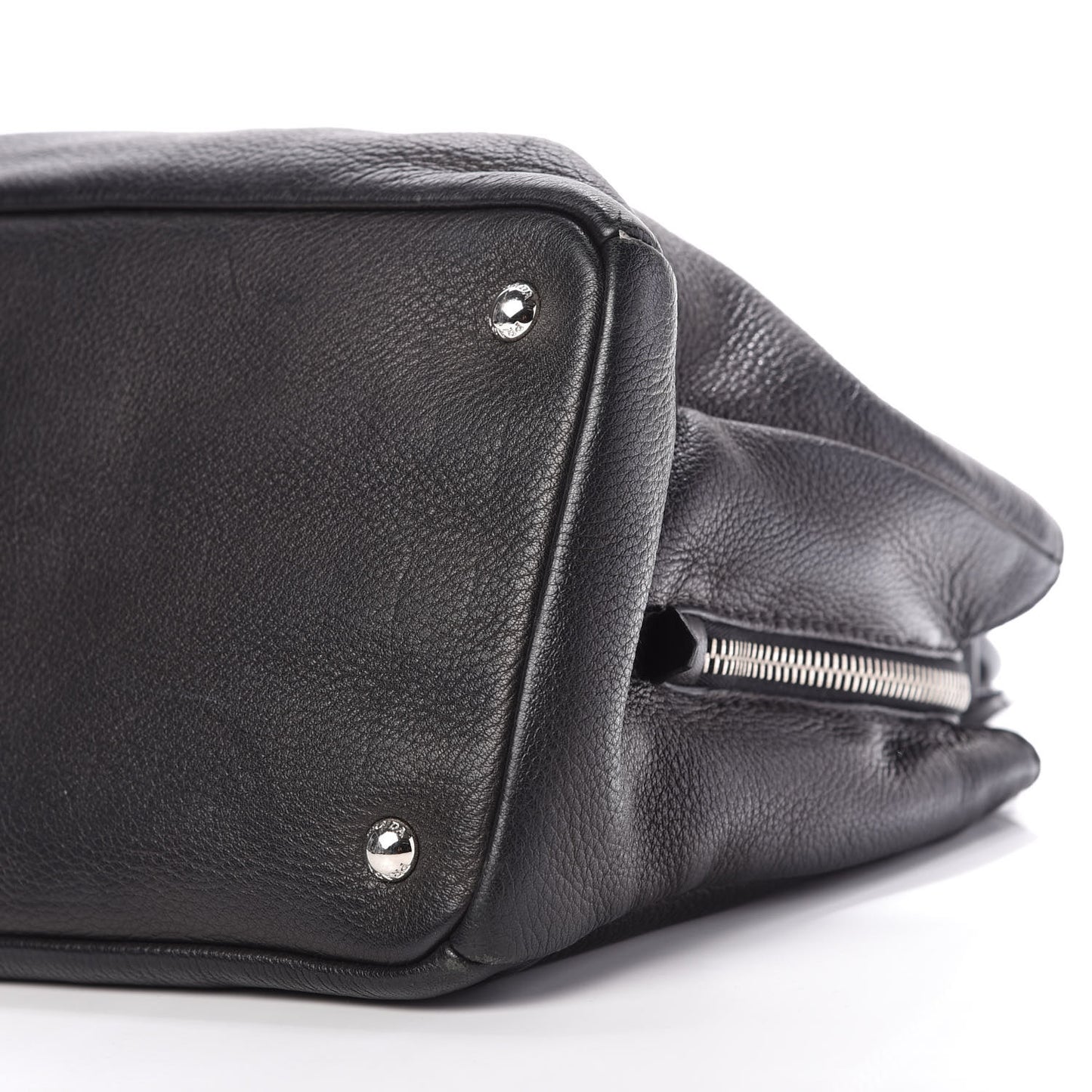 Vitello Daino Shopping Tote Nero Black