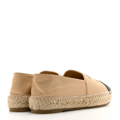 Chanel Lambskin CC Espadrilles 39 Beige Black 4 of 10