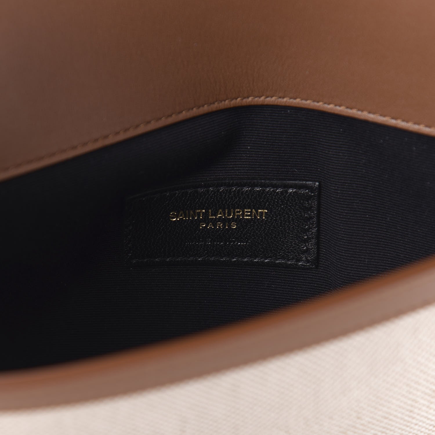 Saint Laurent Canvas Uptown Pouch Natural Beige Brick 8 of 10