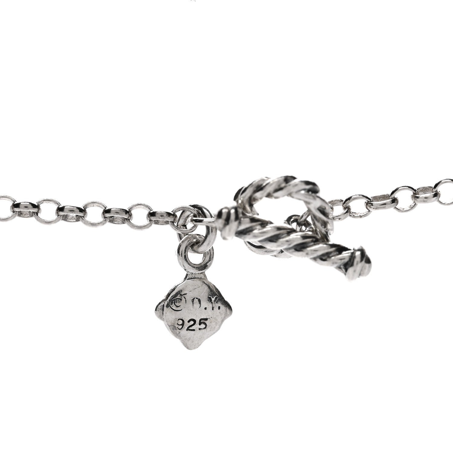 David Yurman Sterling Silver Garnet Bead Chain Necklace 60" 4 of 4
