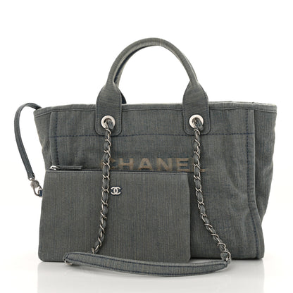 Chanel Denim Small Deauville Tote Light Blue 2 of 12