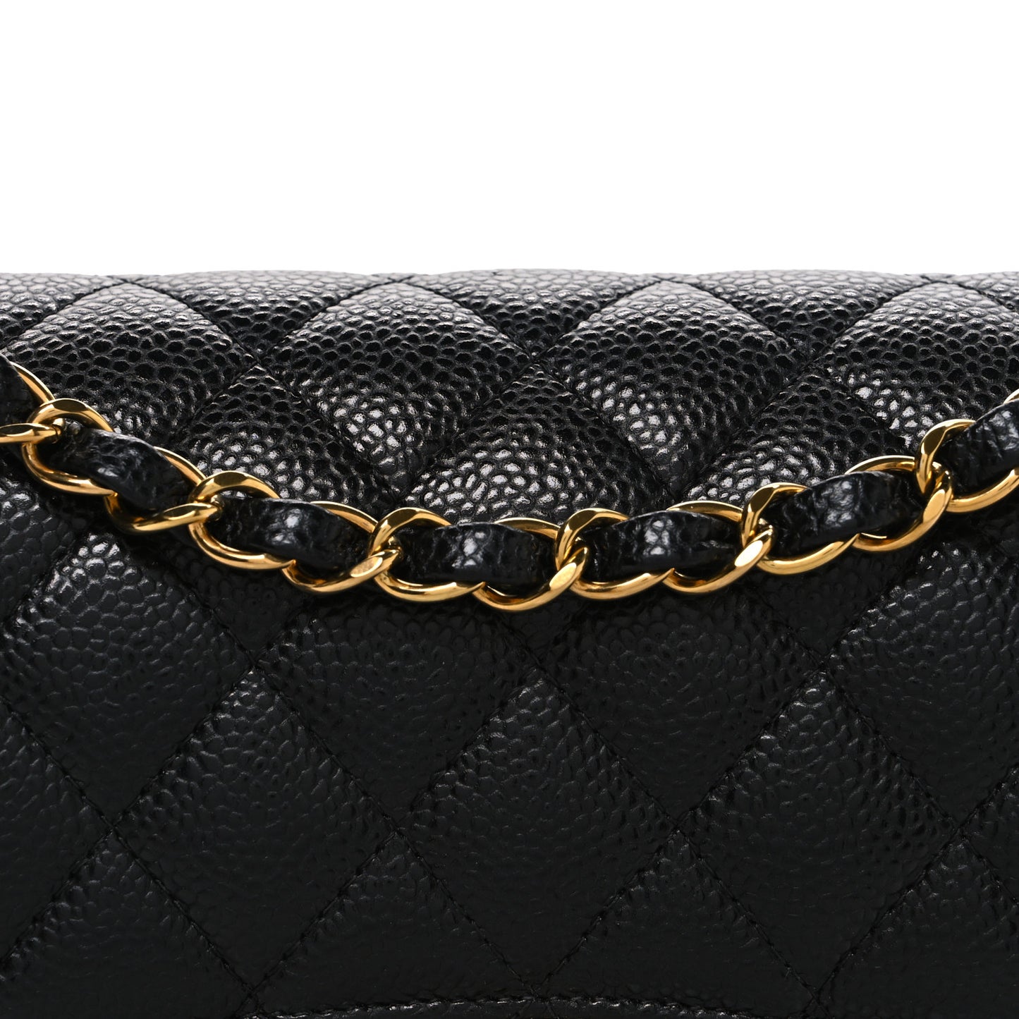 Caviar Quilted Small Double Flap Black