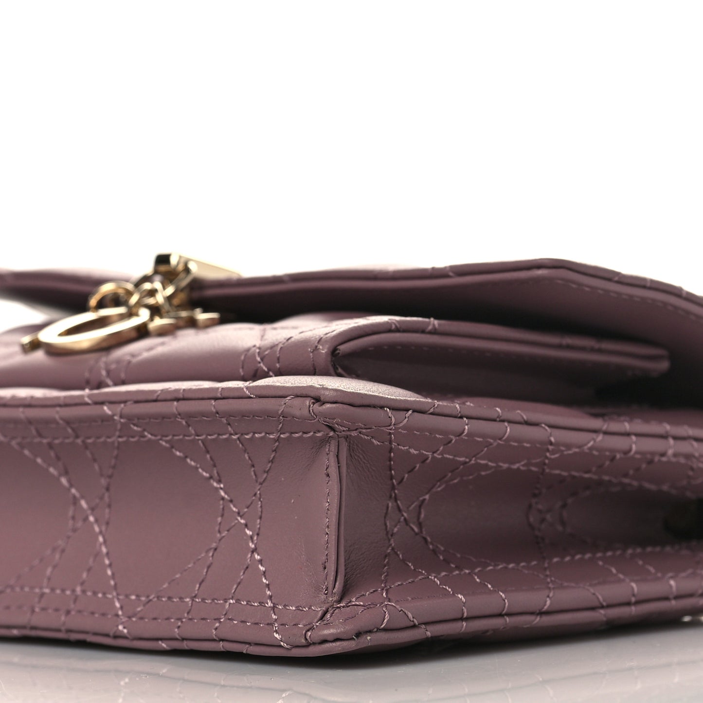 Lambskin Cannage Lady Dior Chain Pouch Purple