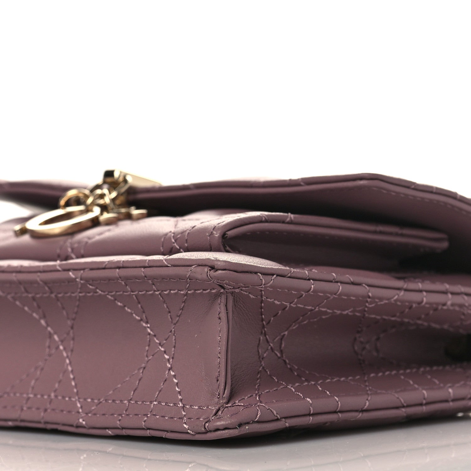 Christian Dior Lambskin Cannage Lady Dior Chain Pouch Purple 9 of 9