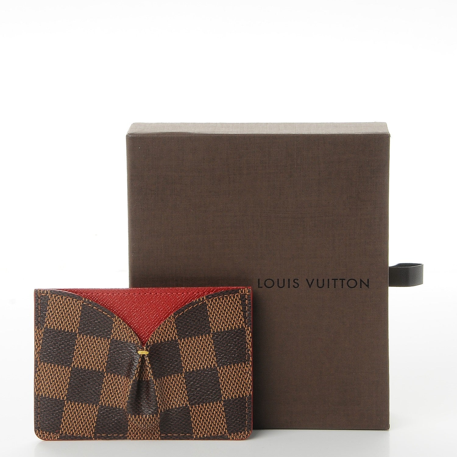 Louis Vuitton Damier Ebene Caissa Card Holder Cherry 8 of 8