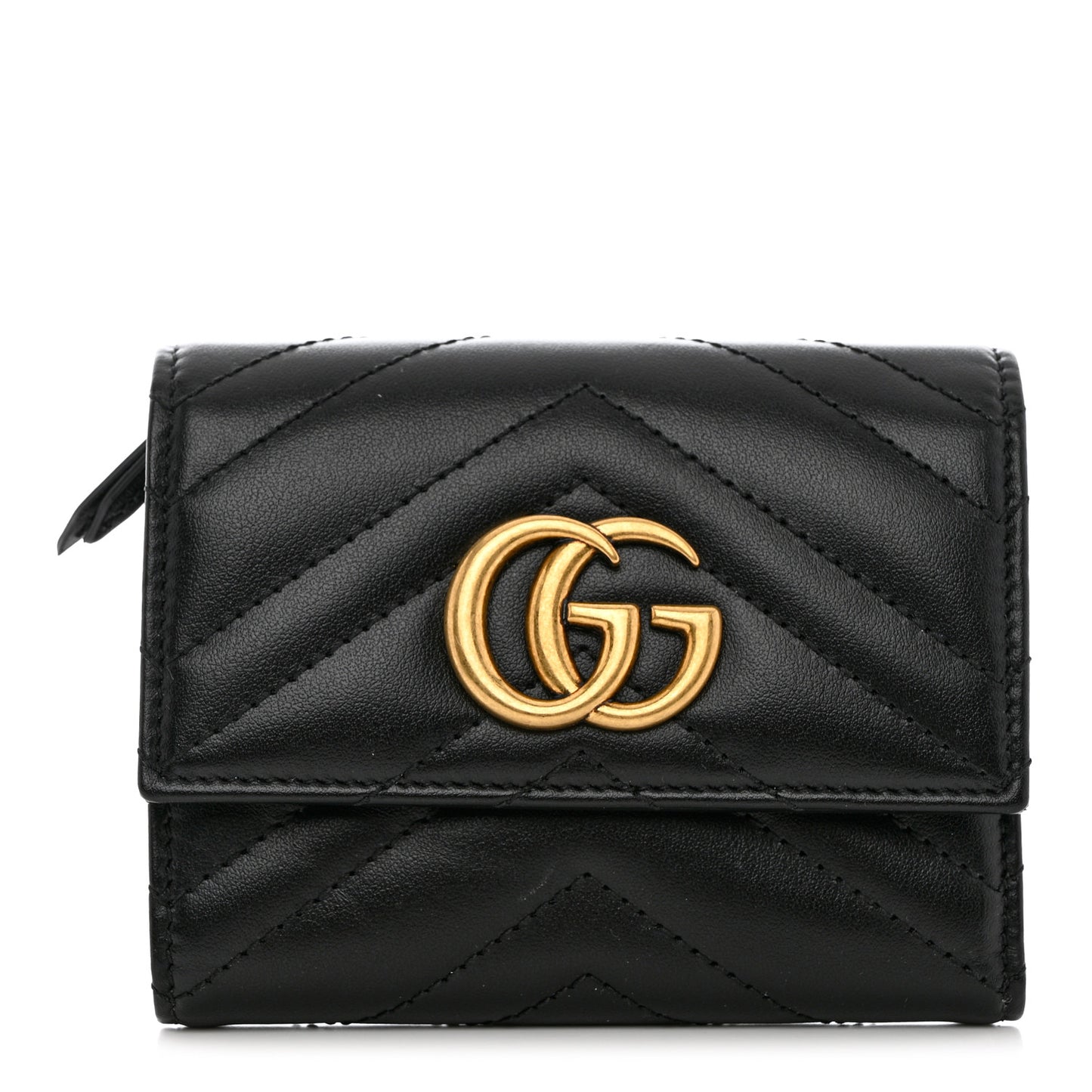 Calfskin Matelasse GG Marmont Wallet Black