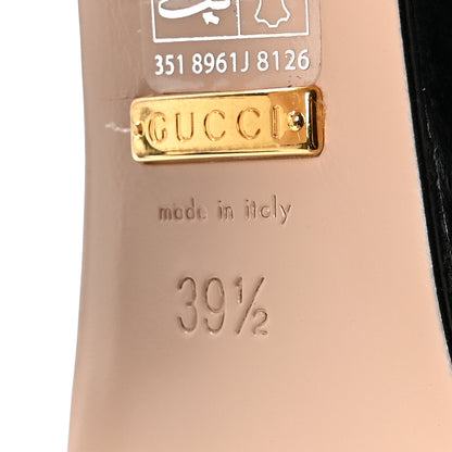 Gucci Cosmos Softy Calfskin Wooden Interlocking G Cut-Out 30/120mm Platform Sandals 39.5 Black 7 of 9