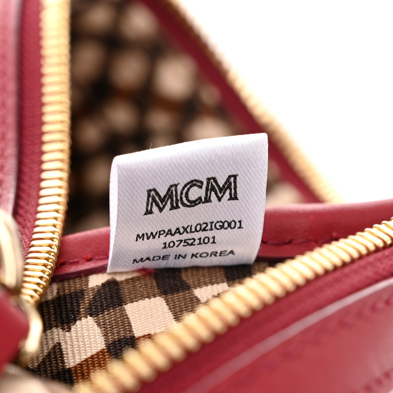 MCM Visetos Medium Liz Reversible Shopper Tote Beige Ruby Red 11 of 17