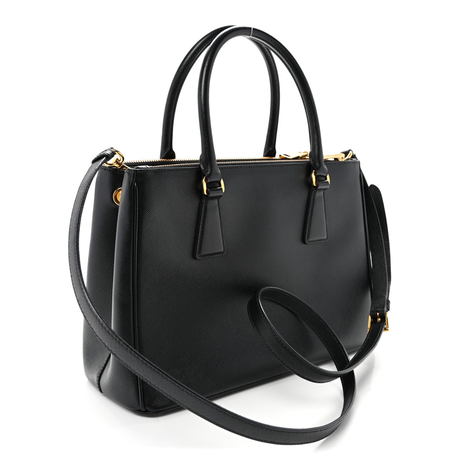 Prada Saffiano Small Galleria Double Zip Tote Black 3 of 10