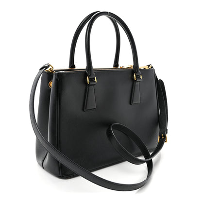 Prada Saffiano Small Galleria Double Zip Tote Black 3 of 10