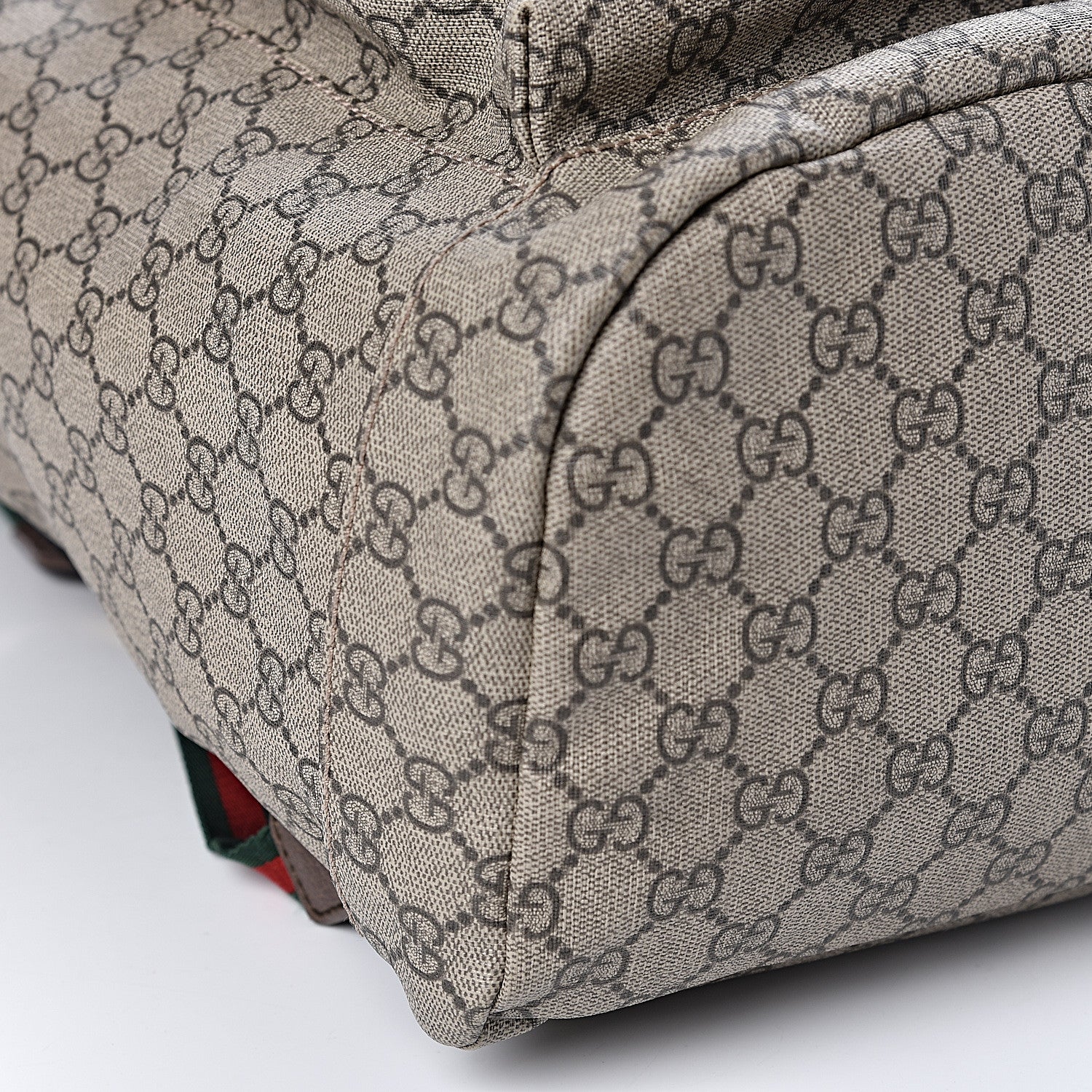 Gucci Soft GG Supreme Monogram Neo Vintage Double Buckle Backpack Beige New Acero Crop 9 of 11